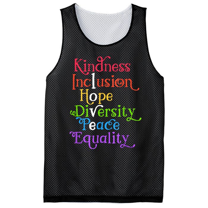 Kindness Love Inclusion Equality Diversity Human Rights Mesh Reversible Basketball Jersey Tank