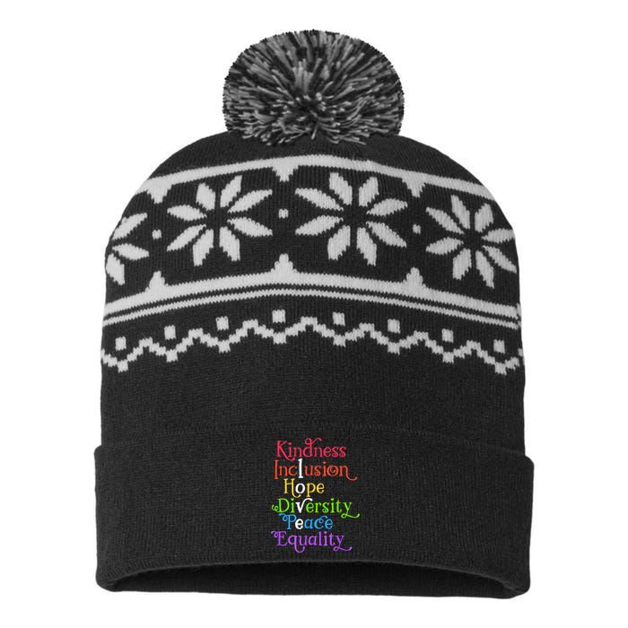 Kindness Love Inclusion Equality Diversity Human Rights USA-Made Snowflake Beanie