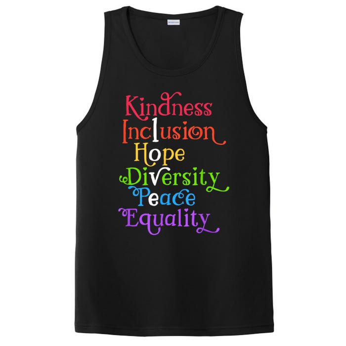 Kindness Love Inclusion Equality Diversity Human Rights PosiCharge Competitor Tank