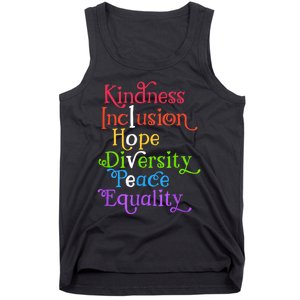 Kindness Love Inclusion Equality Diversity Human Rights Tank Top