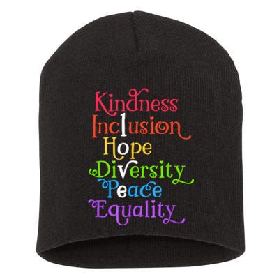 Kindness Love Inclusion Equality Diversity Human Rights Short Acrylic Beanie