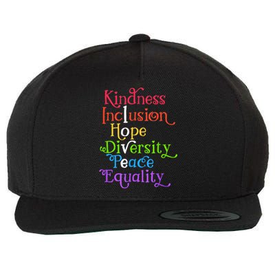 Kindness Love Inclusion Equality Diversity Human Rights Wool Snapback Cap