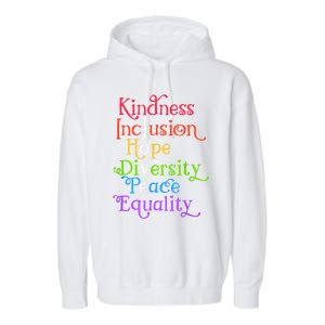 Kindness Love Inclusion Equality Diversity Human Rights Garment-Dyed Fleece Hoodie