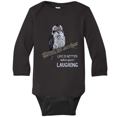 Kookaburra Life Is Better Kookaburra Bird Kookaburra Lover Baby Long Sleeve Bodysuit