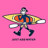 Kayak Lover Just Add Water Kayak Stripe Pom Pom Beanie