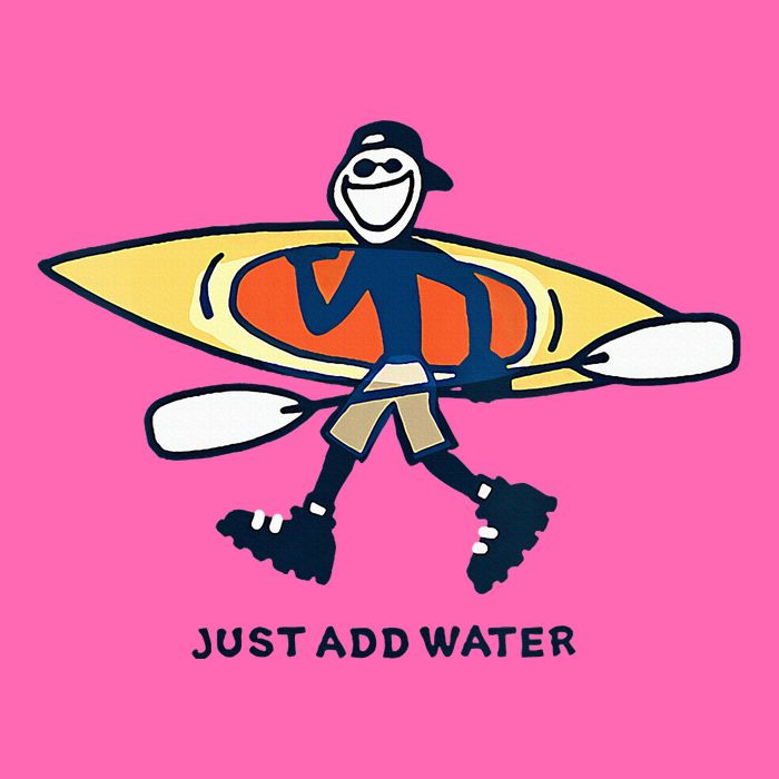 Kayak Lover Just Add Water Kayak Stripe Pom Pom Beanie