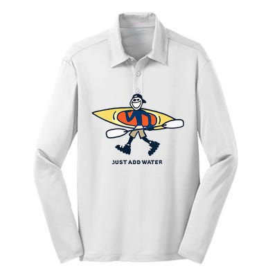 Kayak Lover Just Add Water Kayak Silk Touch Performance Long Sleeve Polo