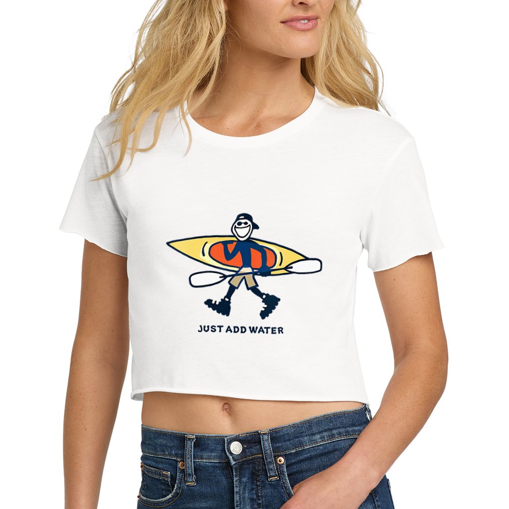 Kayak Lover Just Add Water Kayak Crop Top