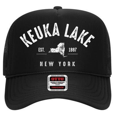 Keuka Lake High Crown Mesh Back Trucker Hat