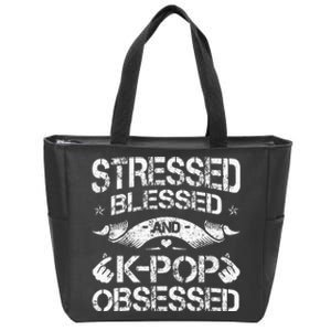 Kpop Lover Korean Oppa Music Genre Finger Heart Fan Zip Tote Bag