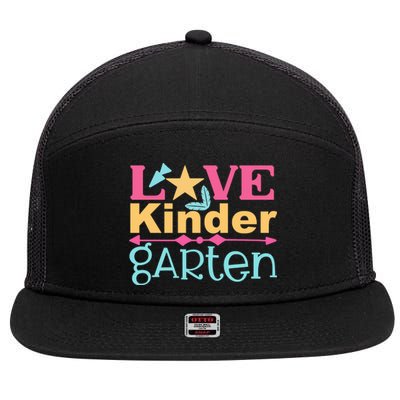 Kindergarten Love 7 Panel Mesh Trucker Snapback Hat