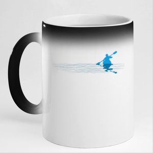 Kayak Love Kayaking Paddle Kayaker Paddling Silhouette 11oz Black Color Changing Mug