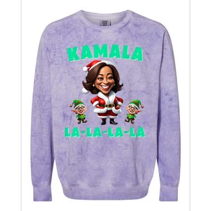 Kamala Lalalala Kamala Harris 2024 Funny Christmas Xmas Colorblast Crewneck Sweatshirt