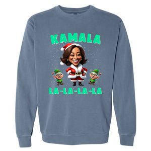 Kamala Lalalala Kamala Harris 2024 Funny Christmas Xmas Garment-Dyed Sweatshirt