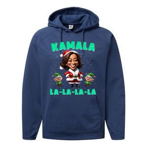 Kamala Lalalala Kamala Harris 2024 Funny Christmas Xmas Performance Fleece Hoodie