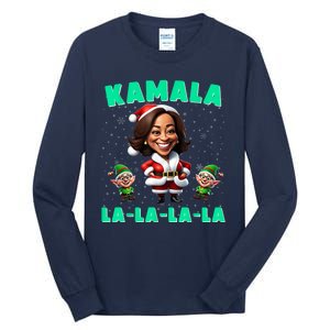 Kamala Lalalala Kamala Harris 2024 Funny Christmas Xmas Tall Long Sleeve T-Shirt