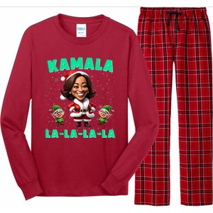 Kamala Lalalala Kamala Harris 2024 Funny Christmas Xmas Long Sleeve Pajama Set