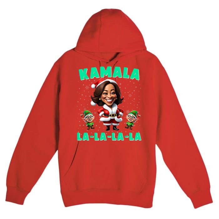 Kamala Lalalala Kamala Harris 2024 Funny Christmas Xmas Premium Pullover Hoodie