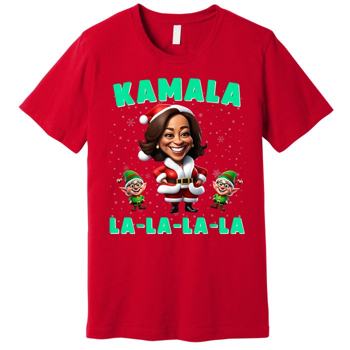 Kamala Lalalala Kamala Harris 2024 Funny Christmas Xmas Premium T-Shirt