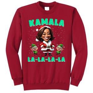 Kamala Lalalala Kamala Harris 2024 Funny Christmas Xmas Tall Sweatshirt