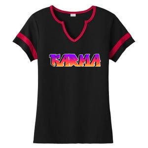 Karma Logo Ladies Halftime Notch Neck Tee