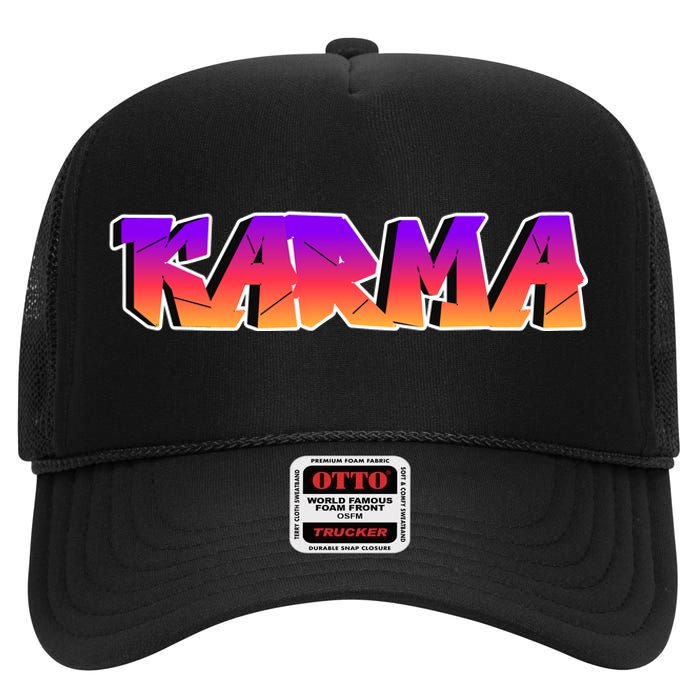 Karma Logo High Crown Mesh Back Trucker Hat