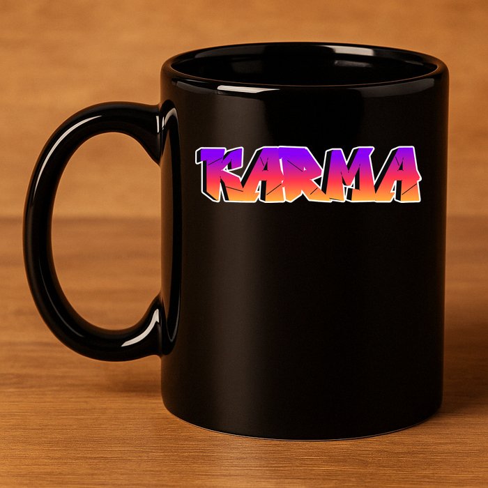 Karma Logo 11oz C Handle Ceramic Mug