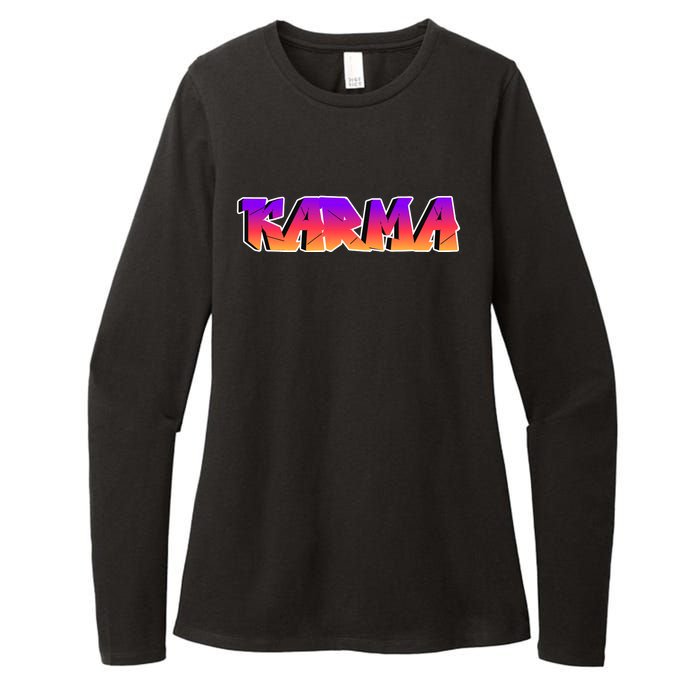 Karma Logo Womens CVC Long Sleeve Shirt