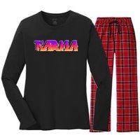 Karma Logo Women's Long Sleeve Flannel Pajama Set 