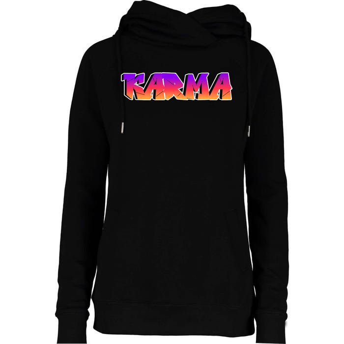 Karma Logo Womens Funnel Neck Pullover Hood