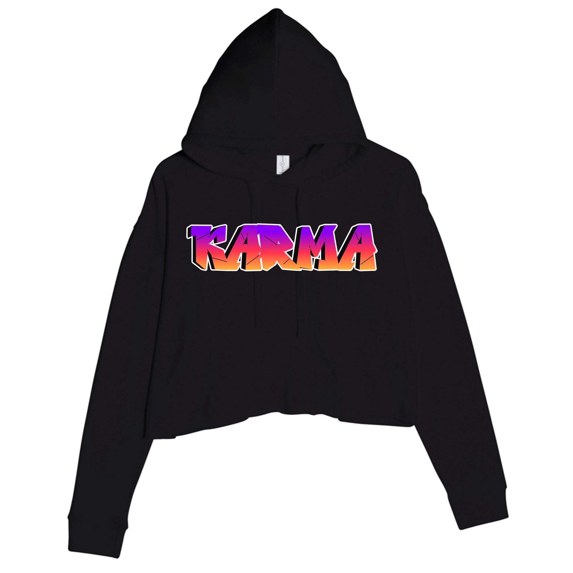 Karma Logo Crop Fleece Hoodie
