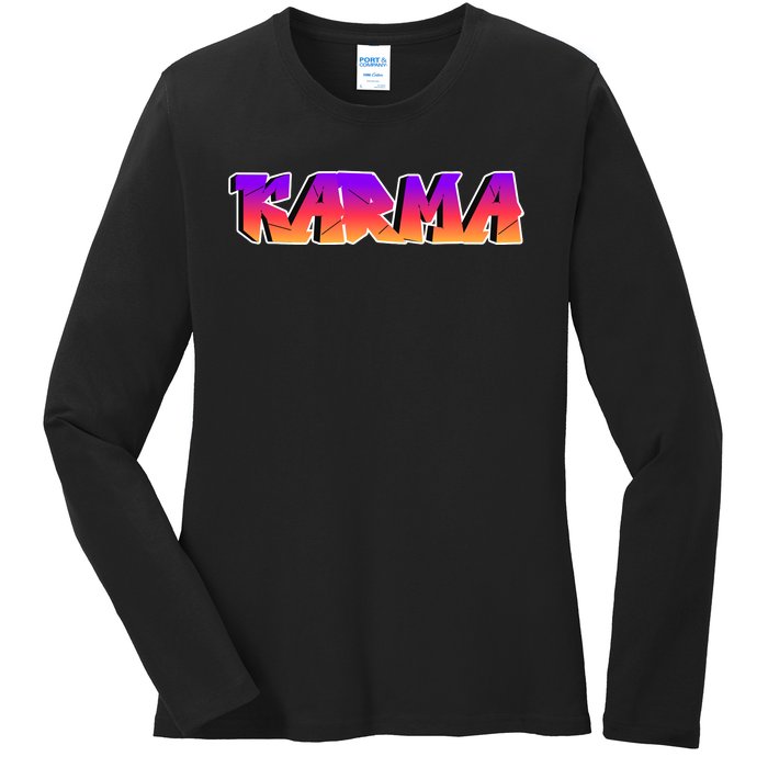 Karma Logo Ladies Long Sleeve Shirt