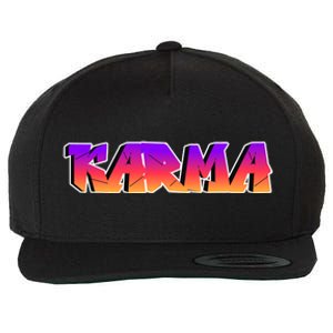 Karma Logo Wool Snapback Cap