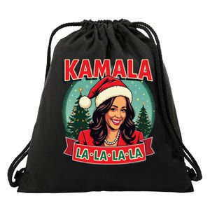 Kamala La La La La Funny Christmas Carol Santa Hat Xmas Pun Drawstring Bag