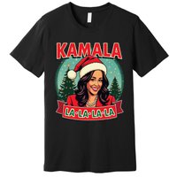 Kamala La La La La Funny Christmas Carol Santa Hat Xmas Pun Premium T-Shirt