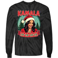 Kamala La La La La Funny Christmas Carol Santa Hat Xmas Pun Tie-Dye Long Sleeve Shirt