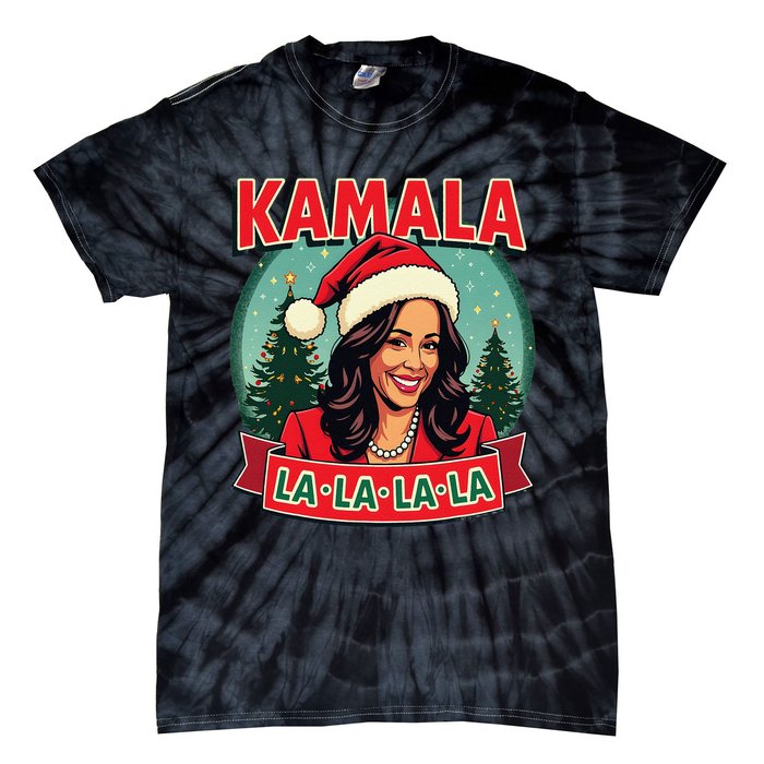 Kamala La La La La Funny Christmas Carol Santa Hat Xmas Pun Tie-Dye T-Shirt