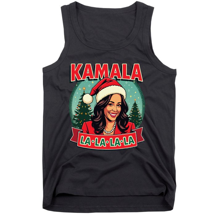 Kamala La La La La Funny Christmas Carol Santa Hat Xmas Pun Tank Top