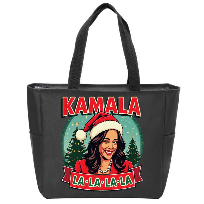 Kamala La La La La Funny Christmas Carol Santa Hat Xmas Pun Zip Tote Bag