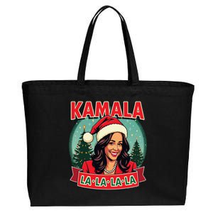 Kamala La La La La Funny Christmas Carol Santa Hat Xmas Pun Cotton Canvas Jumbo Tote