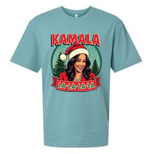 Kamala La La La La Funny Christmas Carol Santa Hat Xmas Pun Sueded Cloud Jersey T-Shirt