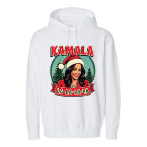 Kamala La La La La Funny Christmas Carol Santa Hat Xmas Pun Garment-Dyed Fleece Hoodie