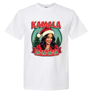 Kamala La La La La Funny Christmas Carol Santa Hat Xmas Pun Garment-Dyed Heavyweight T-Shirt