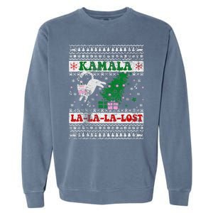 Kamala La La La Lost Funny Retro Election Result 2024 Garment-Dyed Sweatshirt