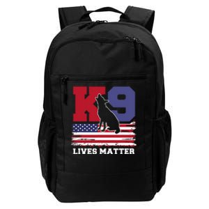 K9 Lives Matter K9 Police Dog Usa American Flag Daily Commute Backpack