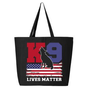 K9 Lives Matter K9 Police Dog Usa American Flag 25L Jumbo Tote