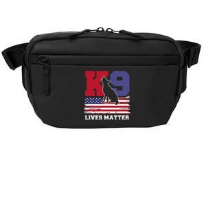 K9 Lives Matter K9 Police Dog Usa American Flag Crossbody Pack