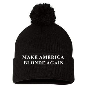 Karoline Leavitt Make America Blonde Again Pom Pom 12in Knit Beanie