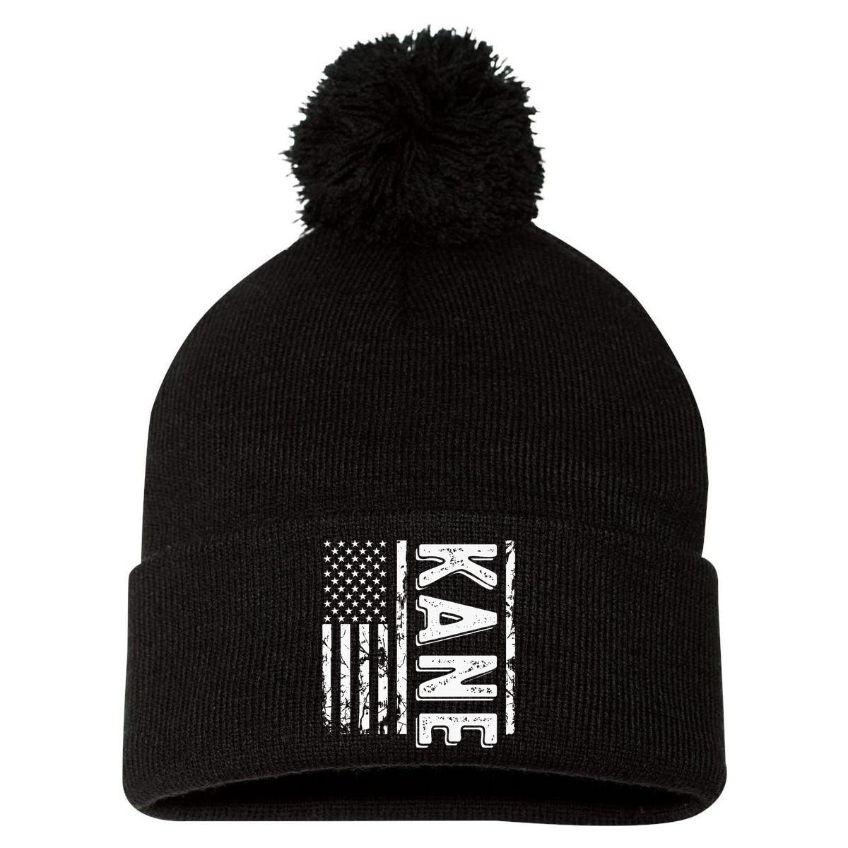 Kane Last Name Funny Surname Team Kane Family Pom Pom 12in Knit Beanie