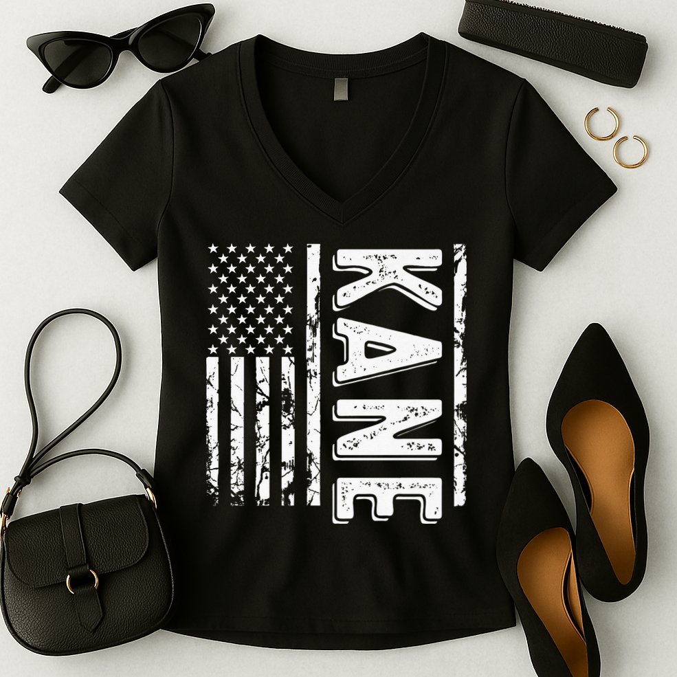 Kane Last Name Funny Surname Team Kane Family Women's V-Neck T-Shirt